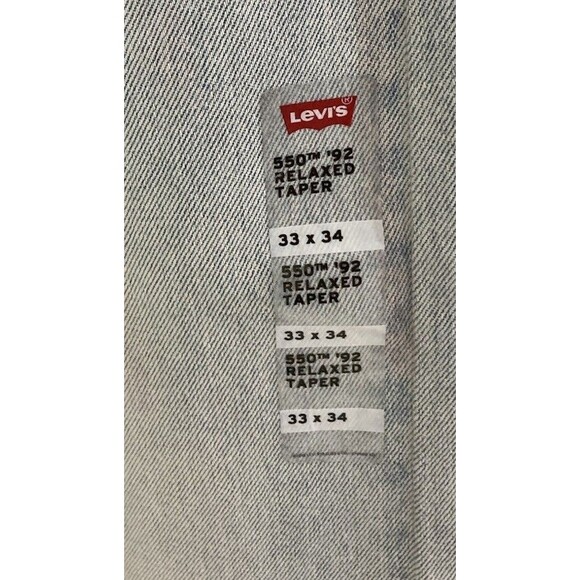 Levi’s 550 '92 Relaxed Taper Jeans 33x34 Light Wash Blue NWT Paint Splatter - Picture 5 of 8